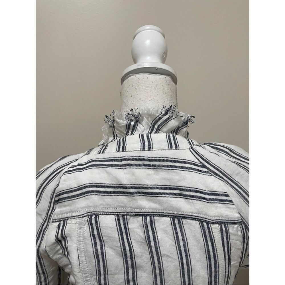New Anthropologie Pilcro Ruffle-Collar Buttondown Dress Size 8 - Picture 7 of 9